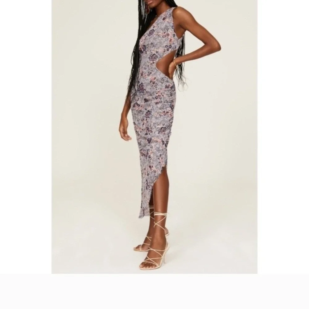 MISA Floral One-Shoulder Dress Retail $350 - Picture 5 of 9
